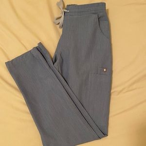 Denim-colored Figs skinny scrub bottoms. XXS.